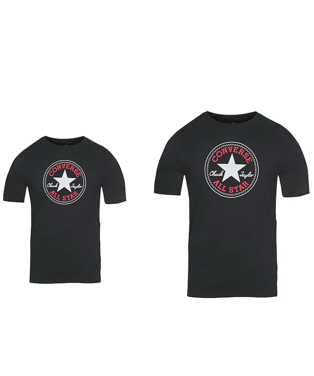 Converse T-Shirt »CONVERSE GO-TO ALL STAR PATCH STANDARD-FIT T-SHIRT« mit Rundhalsausschnitt, Kurzarm-Design, aus Baumwolle