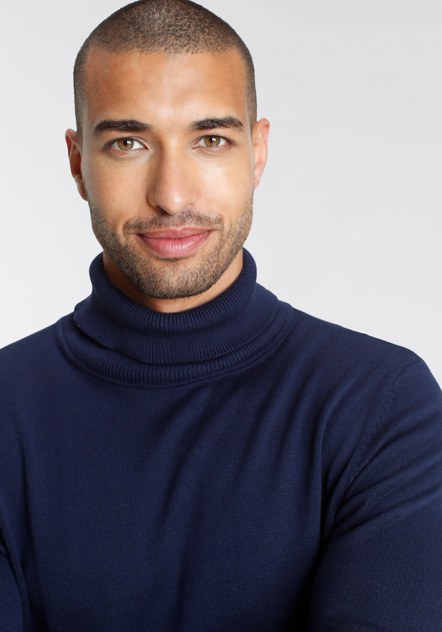 AJC Rollkragenpullover mit Rollkragen aus Rippstrick