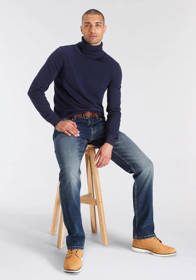 AJC Rollkragenpullover mit Rollkragen aus Rippstrick