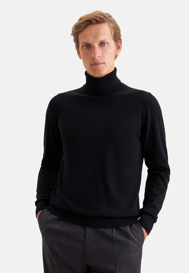 seidensticker Strickpullover »Schwarze Rose« 1/1 Rollkragen Uni