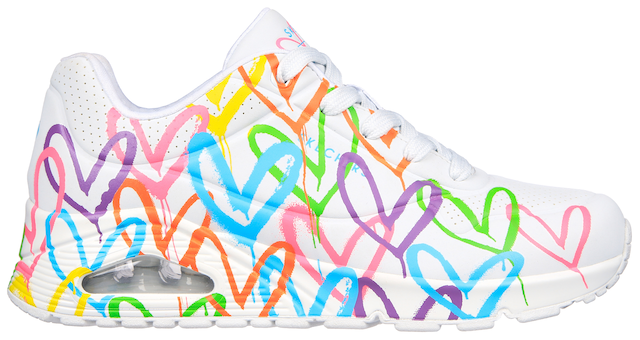 Skechers Sneaker »UNO - HIGHLIGHT LOVE« , Freizeitschuh, Halbschuh, Schnürschuh mit Herzchen-Print