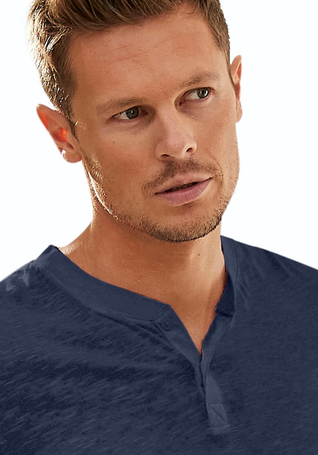 H.I.S Langarmshirt »- Henleyshirt langarm« Langarm, Shirt mit Knopfleiste aus strukturierter Baumwoll-Qualität