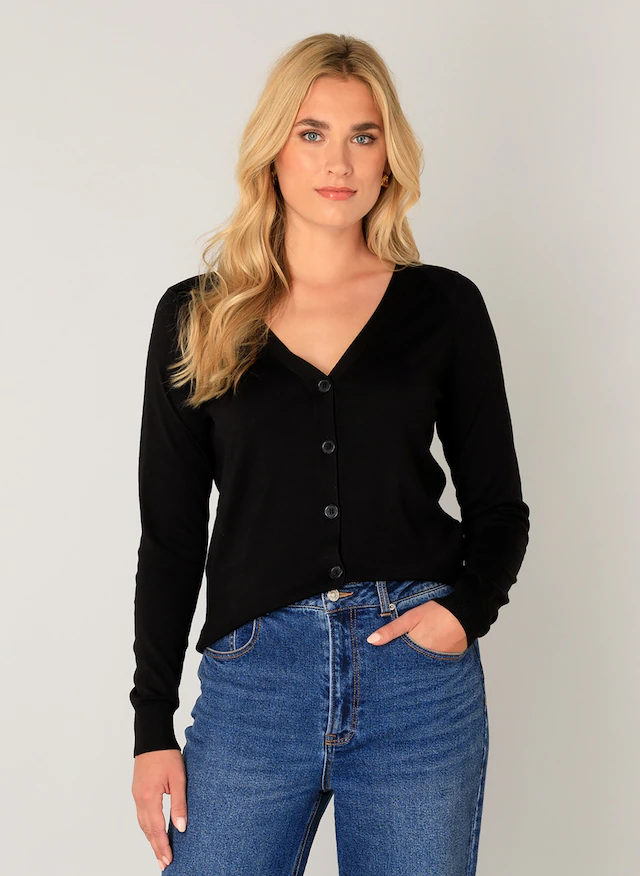 Base Level Strickjacke »Yvon« mit V-Ausschnitt