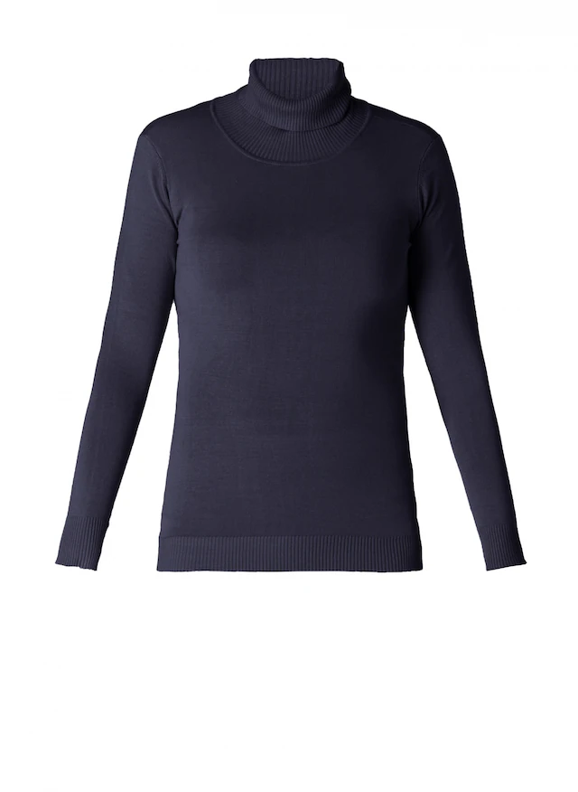 Base Level Curvy Rollkragenpullover »Yuena« Feiner Strickpullover mit Viskose / Große Größen