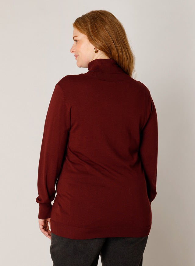 Base Level Curvy Rollkragenpullover »Yuena« Feiner Strickpullover mit Viskose / Große Größen