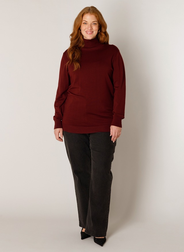 Base Level Curvy Rollkragenpullover »Yuena« Feiner Strickpullover mit Viskose / Große Größen