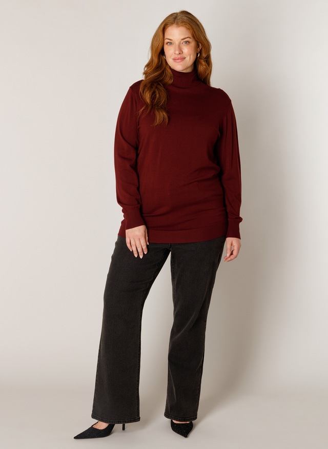 Base Level Curvy Rollkragenpullover »Yuena« Feiner Strickpullover mit Viskose / Große Größen