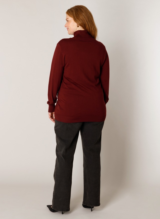 Base Level Curvy Rollkragenpullover »Yuena« Feiner Strickpullover mit Viskose / Große Größen