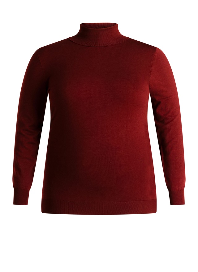 Base Level Curvy Rollkragenpullover »Yuena« Feiner Strickpullover mit Viskose / Große Größen