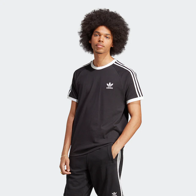 adidas Originals T-Shirt »3-STRIPES TEE« schmale Passform, Kurzarm, mit kontrastierendem Saum, aus Baumwolle