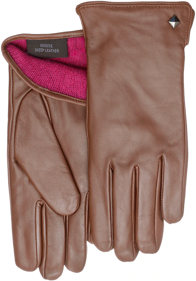 PEARLWOOD Lederhandschuhe »Meg« dekorativer Rockstud - elastischer Bund - Seitenschlitz