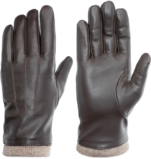 PEARLWOOD Lederhandschuhe »Daisy« Touchscreenfähig - mit 10 Fingern bedienbar, Ziernähte