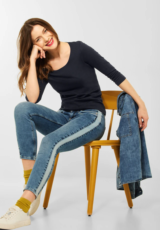 STREET ONE 3/4-Arm-Shirt mit Rundhalsausschnitt