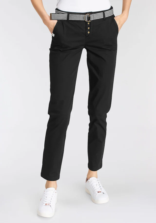 DELMAO Chinohose mit passendem Gürtel