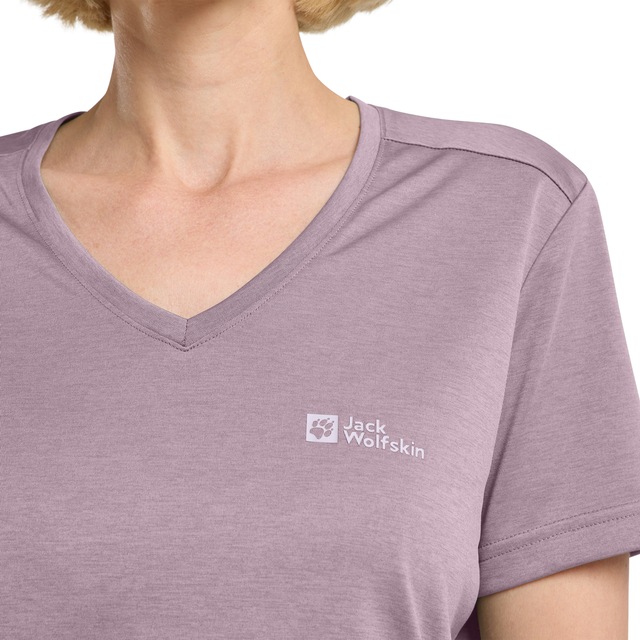 Jack Wolfskin T-Shirt »0« mit V-Ausschnitt, Kurzarm, aus Polyester, normale Passform