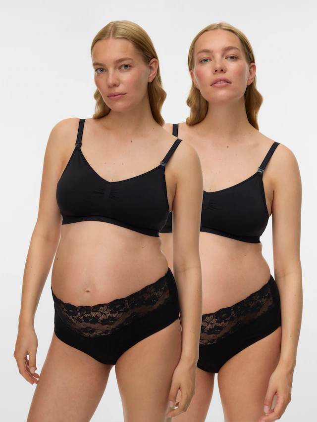 Mamalicious Bustier »MLILJA FEED ME BRA NF 2-P A. NOOS« Packung, 2 Stk. mit abnehmbarem Träger