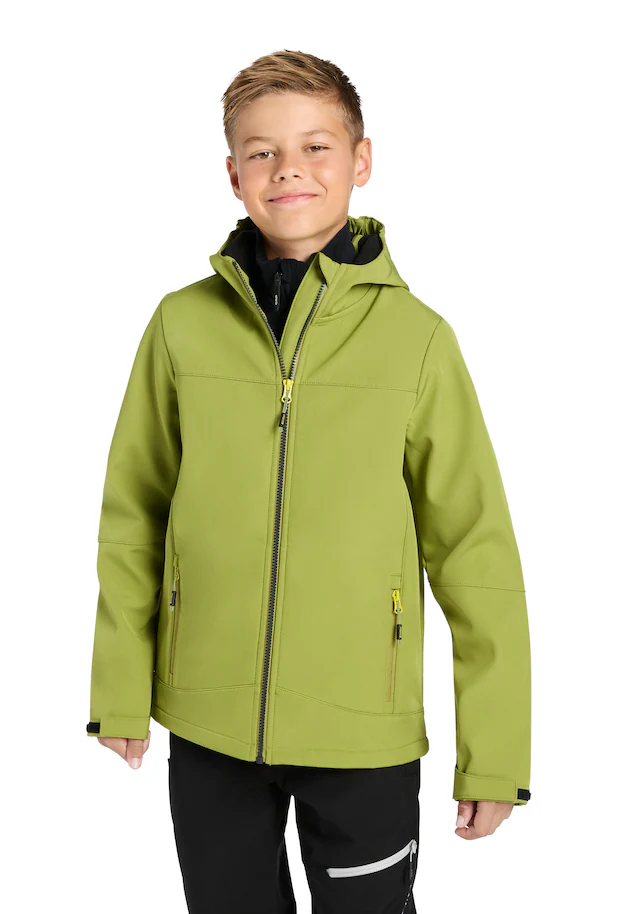 Killtec Softshelljacke »BYS SFTSHLL JCKT OT« mit Kapuze für Kinder, mit Kapuze, hoch geschlossener Ausschnitt, wasserabweisend