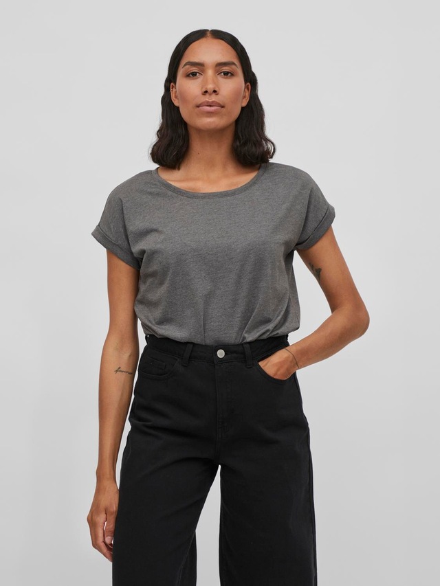 Vila Rundhalsshirt »VIDREAMERS NEW PURE T-SHIRT/SU-NOOS« Baumwollmischung, regular fit