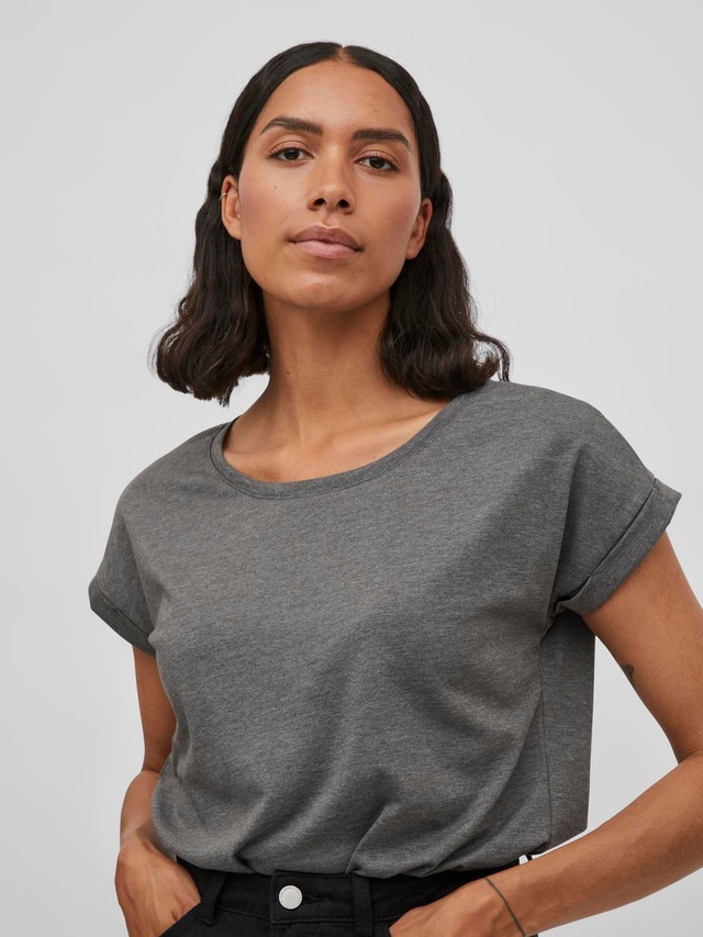 Vila Rundhalsshirt »VIDREAMERS NEW PURE T-SHIRT/SU-NOOS« Baumwollmischung, regular fit