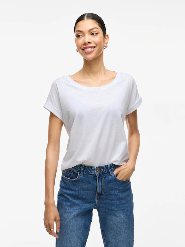 Vila Rundhalsshirt »VIDREAMERS NEW PURE T-SHIRT/SU-NOOS« Baumwollmischung, regular fit