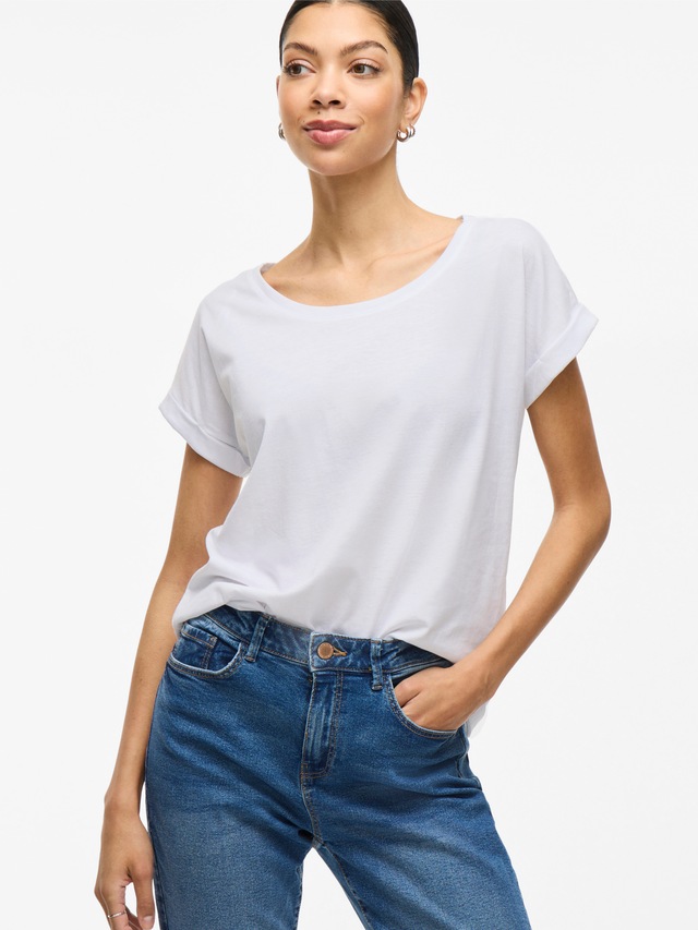 Vila Rundhalsshirt »VIDREAMERS NEW PURE T-SHIRT/SU-NOOS« Baumwollmischung, regular fit
