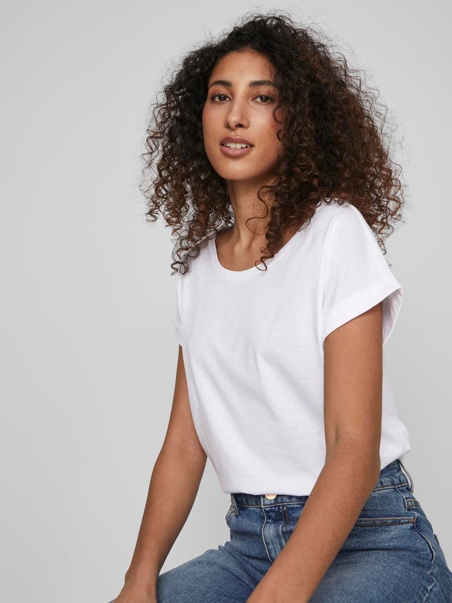Vila Rundhalsshirt »VIDREAMERS NEW PURE T-SHIRT/SU-NOOS« Baumwollmischung, regular fit