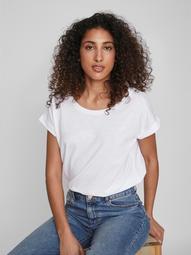 Vila Rundhalsshirt »VIDREAMERS NEW PURE T-SHIRT/SU-NOOS« Baumwollmischung, regular fit