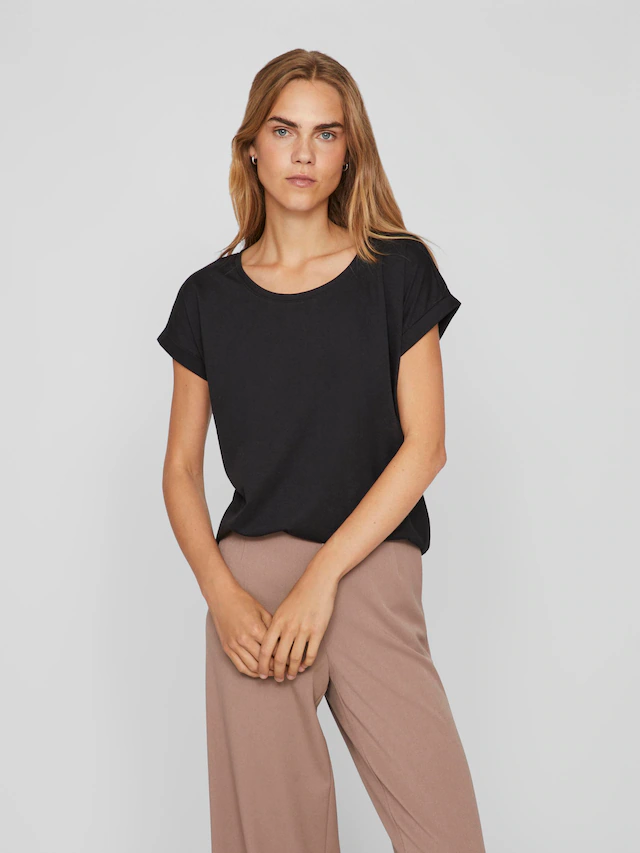Vila Rundhalsshirt »VIDREAMERS NEW PURE T-SHIRT/SU-NOOS« Baumwollmischung, regular fit