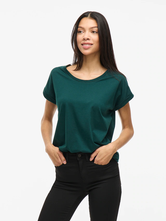 Vila Rundhalsshirt »VIDREAMERS NEW PURE T-SHIRT/SU-NOOS« Baumwollmischung, regular fit