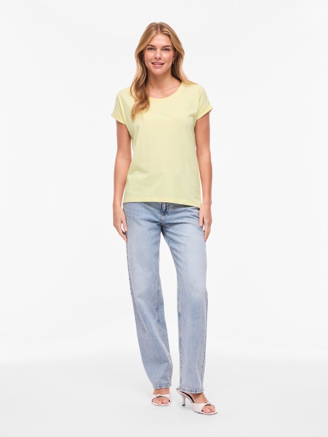 Vila Rundhalsshirt »VIDREAMERS NEW PURE T-SHIRT/SU-NOOS« Baumwollmischung, regular fit