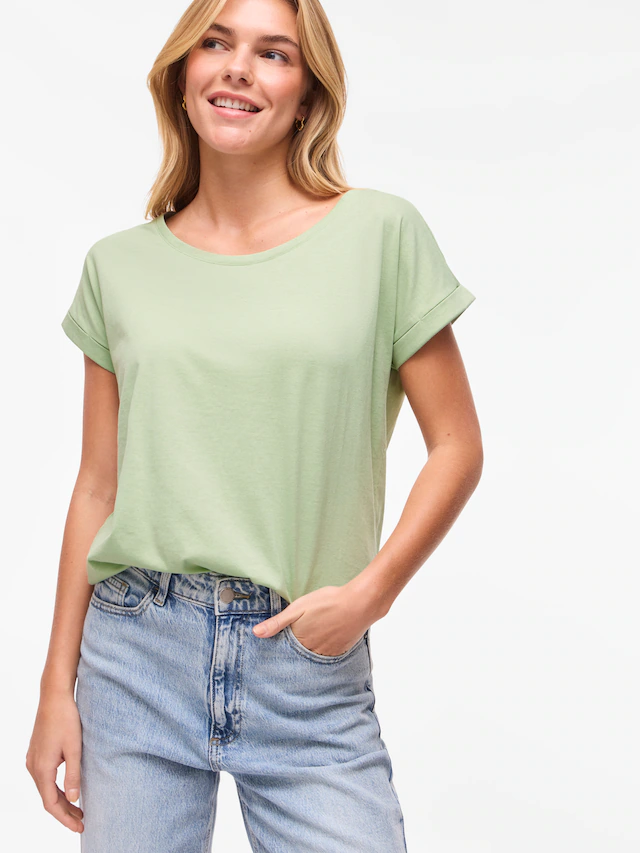 Vila Rundhalsshirt »VIDREAMERS NEW PURE T-SHIRT/SU-NOOS« Baumwollmischung, regular fit