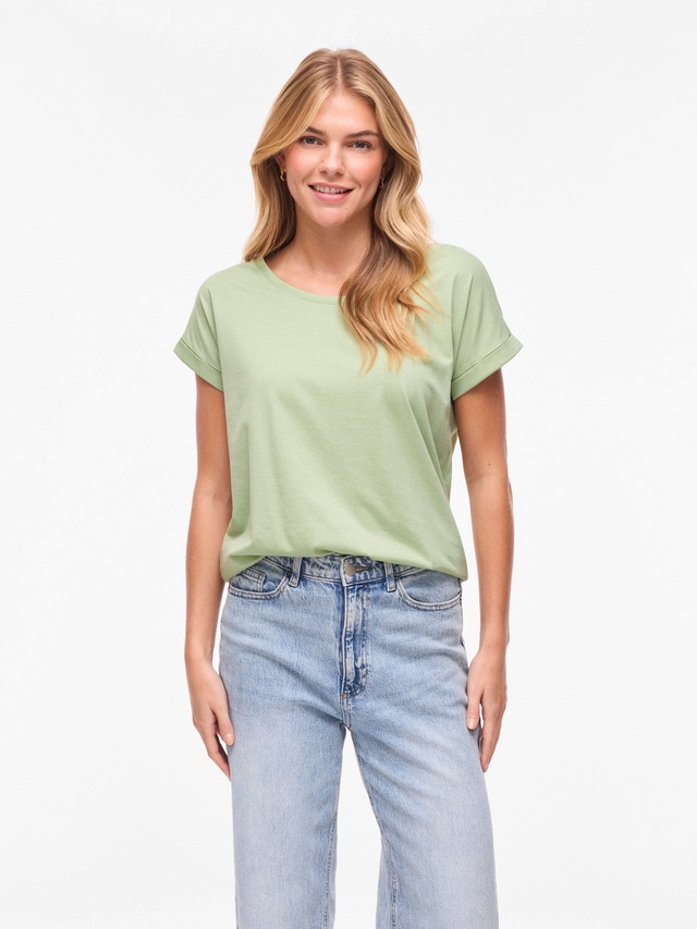 Vila Rundhalsshirt »VIDREAMERS NEW PURE T-SHIRT/SU-NOOS« Baumwollmischung, regular fit