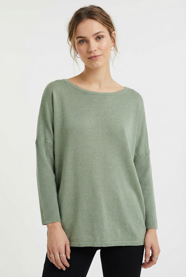 Saint Tropez Rundhalspullover »A2561, MilaSZ R-Neck« Viskosemischung, Casual fit