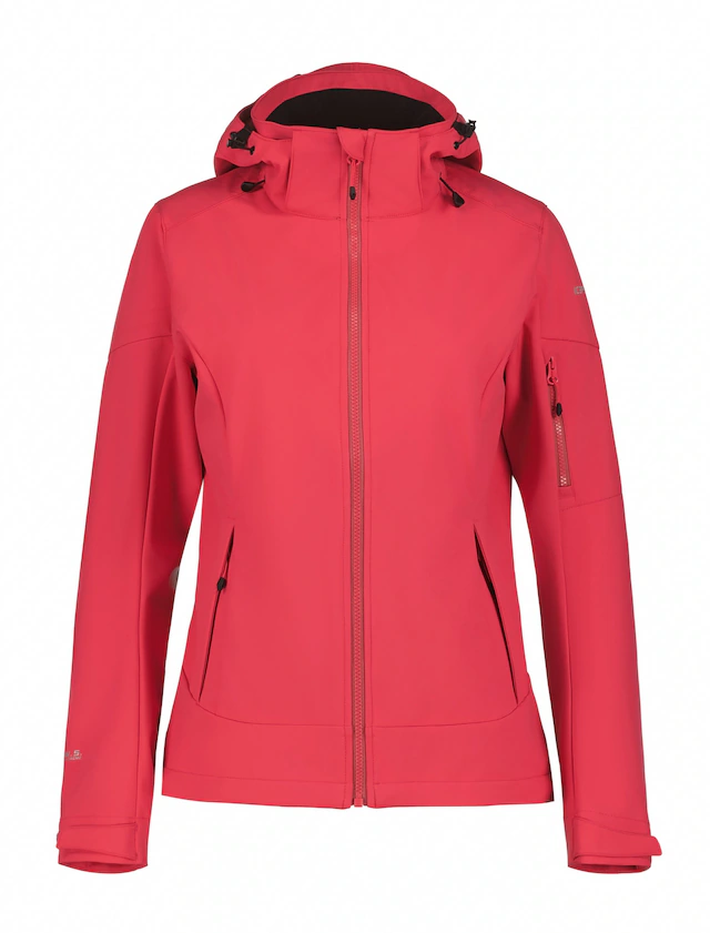 Icepeak Softshelljacke »D SOFTSHELLJACKE BATHGATE« mit Kapuze Reißverschluss- und Ärmeltasche, atmungsaktiv, wasserabweisend