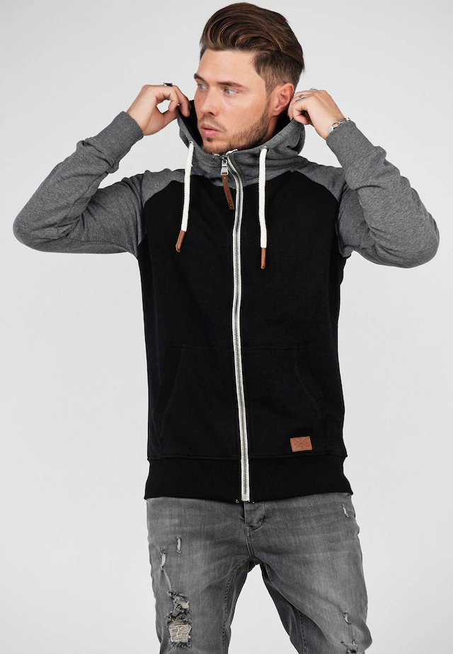 behype Sweatjacke »HENRAY« mit erhöhtem Kragen