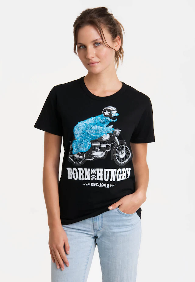 LOGOSHIRT T-Shirt »Sesamstrasse - Krümelmonster Motorrad« mit lizenziertem Print