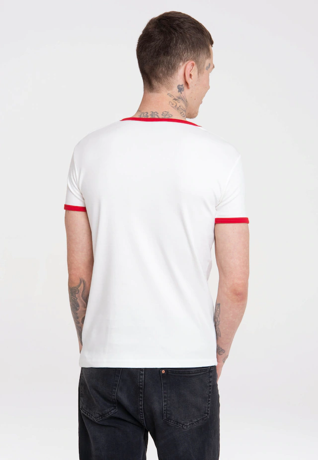 LOGOSHIRT T-Shirt »Lucky Luke« mit farblich abgesetzten Bündchen