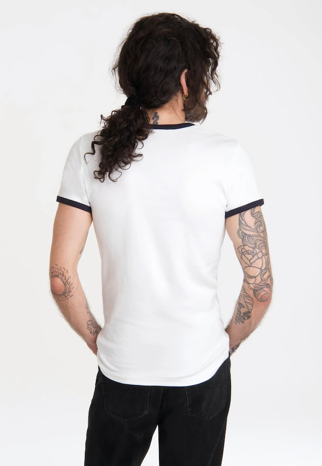 LOGOSHIRT T-Shirt »Lucky Luke« mit farblich abgesetzten Bündchen