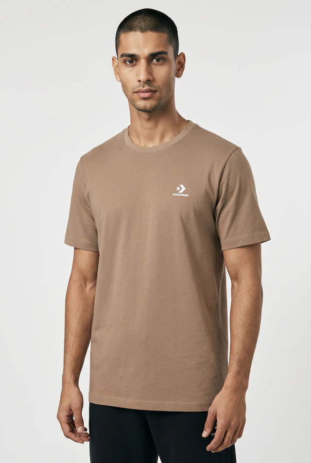 Converse T-Shirt »EMBROIDERED STAR CHEVRON TEE« mit Logoschriftzug, aus Baumwolle, Regular Fit