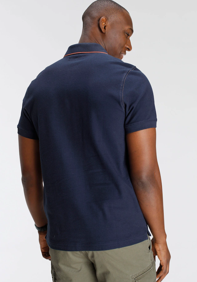 DELMAO Poloshirt Kurzarm, mit Rippbündchen, Polokragen