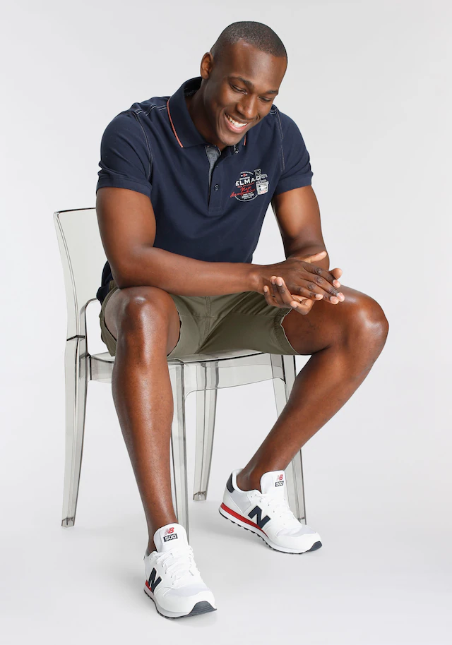 DELMAO Poloshirt Kurzarm, mit Rippbündchen, Polokragen