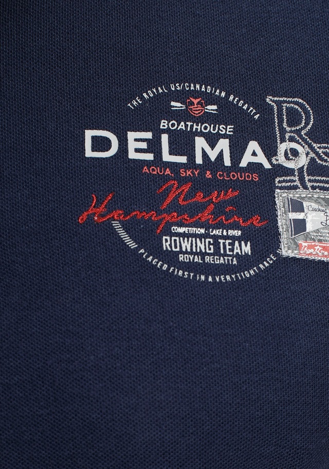 DELMAO Poloshirt Kurzarm, mit Rippbündchen, Polokragen