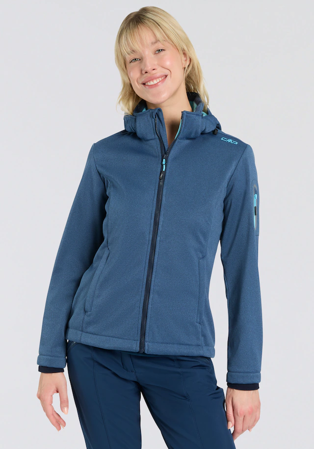 CMP Softshelljacke »WOMAN JACKET ZIP HOOD« mit Kapuze mit Kinnschutz, atmungsaktiv, wasserdicht