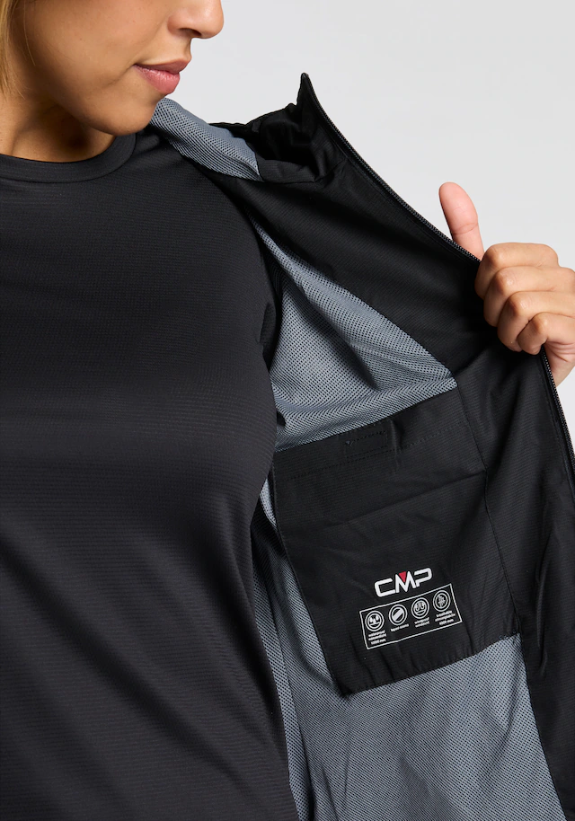 CMP Regenjacke »WOMAN JACKET FIXED HOOD« mit Kapuze mit Kapuze, wasserdicht, winddicht, atmungsaktiv, schnell trocknend