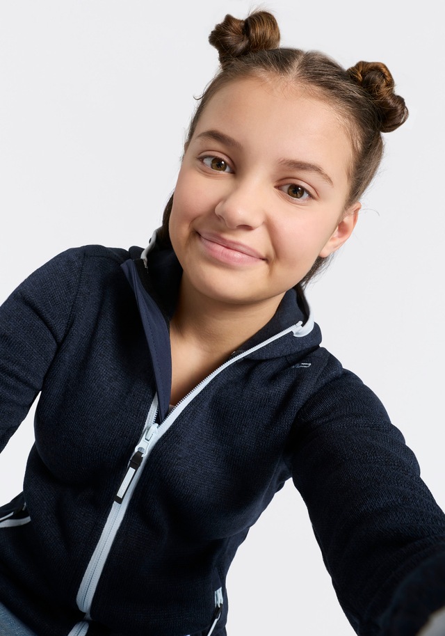 CMP Strickfleecejacke »KID G JACKET FIXED HOOD« mit Kapuze mit Kapuze, wärmeisolierend, windabweisend, wasserabweisend