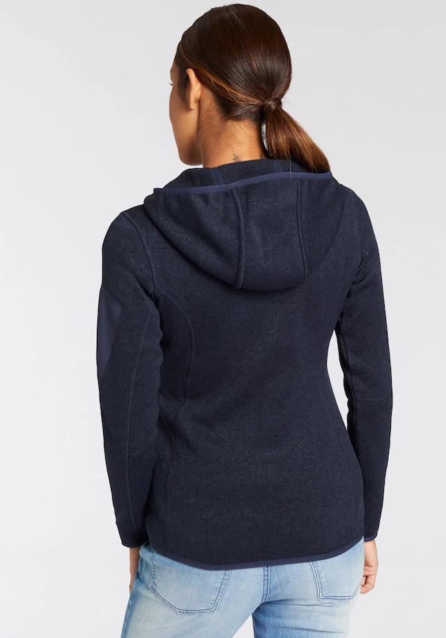 CMP Strickfleecejacke »KNITTED MELANGE HOODY WOMAN HOODY JACKET« mit Kapuze mit Reißverschlusstaschen, atmungsaktiv, schnell trocknend
