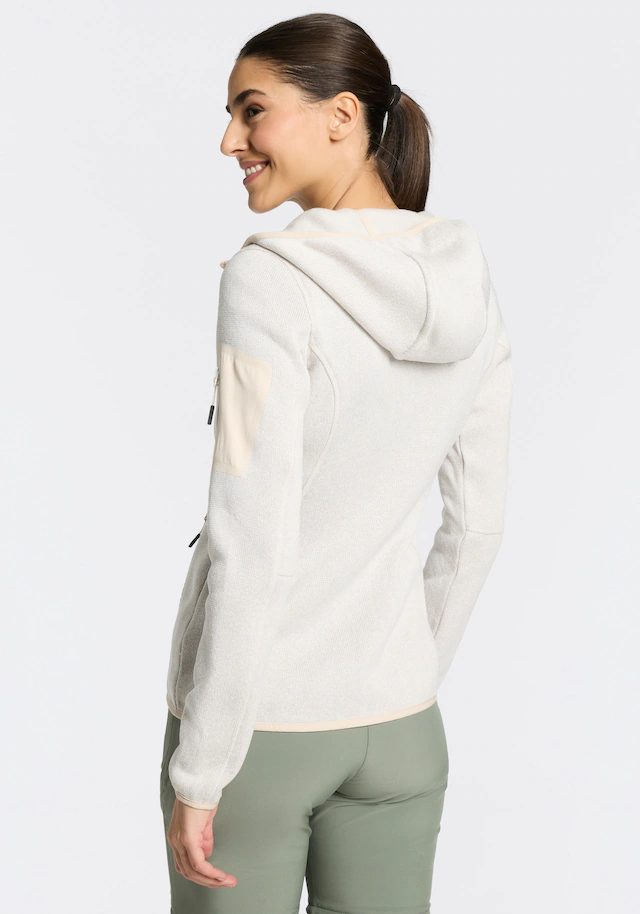 CMP Strickfleecejacke »KNITTED MELANGE HOODY WOMAN HOODY JACKET« mit Kapuze mit Reißverschlusstaschen, atmungsaktiv, schnell trocknend