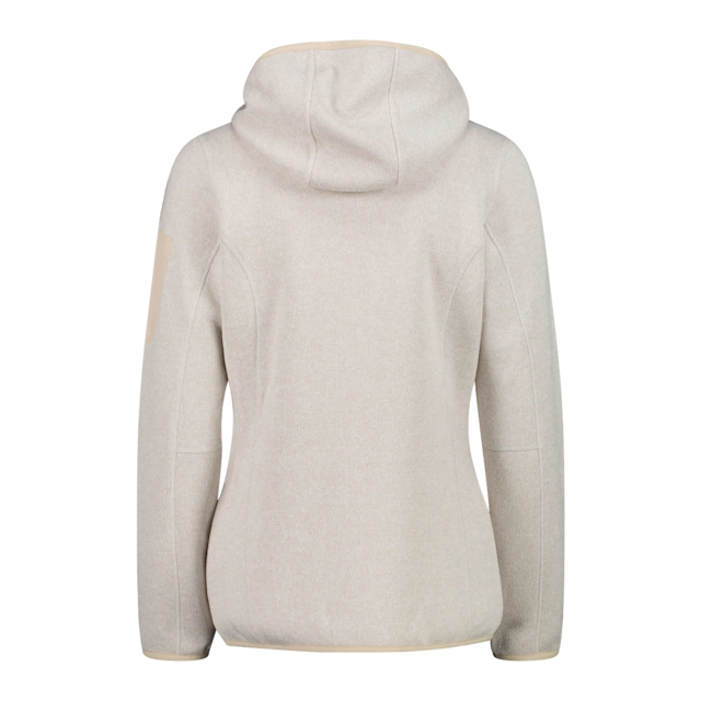 CMP Strickfleecejacke »KNITTED MELANGE HOODY WOMAN HOODY JACKET« mit Kapuze mit Reißverschlusstaschen, atmungsaktiv, schnell trocknend