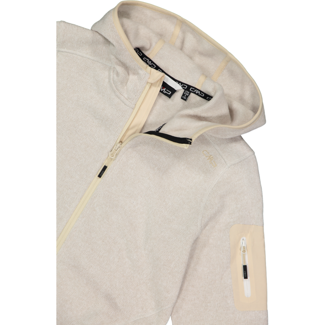 CMP Strickfleecejacke »KNITTED MELANGE HOODY WOMAN HOODY JACKET« mit Kapuze mit Reißverschlusstaschen, atmungsaktiv, schnell trocknend