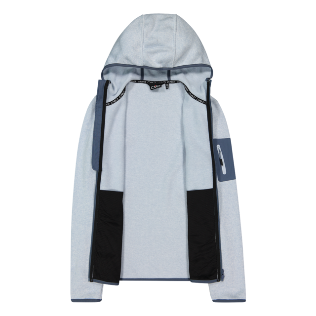 CMP Strickfleecejacke »KNITTED MELANGE HOODY WOMAN HOODY JACKET« mit Kapuze mit Reißverschlusstaschen, atmungsaktiv, schnell trocknend